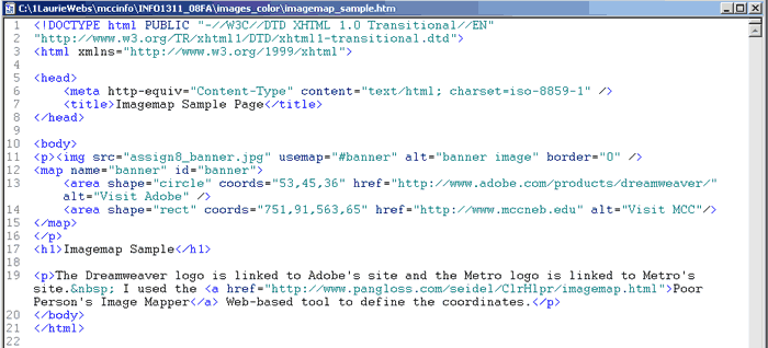 Imagemap Sample Page