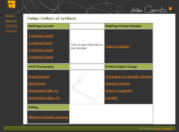 Student 1 Artifacts Page