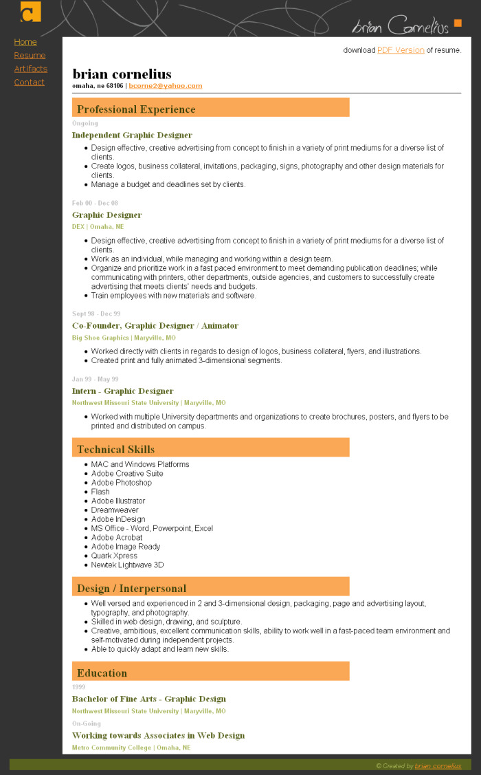 Student 1 Resume Page